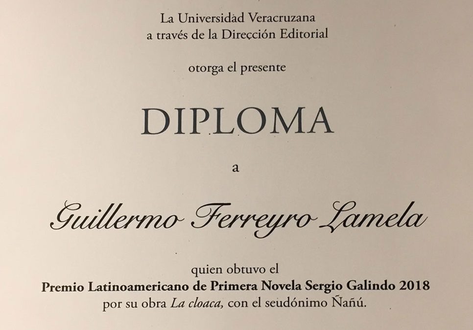 La certificación del premio recibido